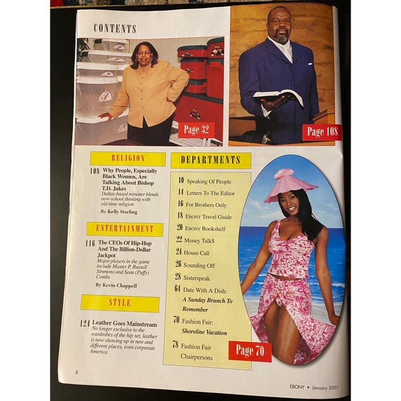 Ebony Magazine, January 2001, Swimsuit Issue, "CEO$ of Hip Hop," Cover Story - Picture 3 of 12